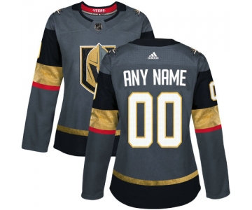 Women's Adidas Vegas Golden Knights Customized Authentic Gray Home NHL Jersey