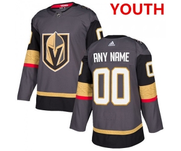 Youth Adidas Vegas Golden Knights Customized Authentic Gray Home NHL Jersey