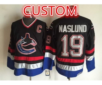 Custom Vancouver Canucks 2003-04 Black CCM Vintage Throwback Jersey