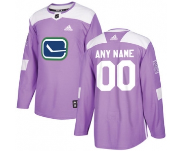 Men's Vancouver Canucks Purple Pink Custom Adidas Hockey Fights Cancer Practice Jersey