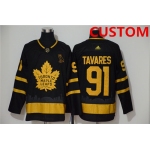 Men's Toronto Maple Leafs Custom Black Golden City Edition Stitched NHL Jersey