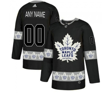 Men's Toronto Maple Leafs Custom Black Team Logos Fashion Adidas Jersey