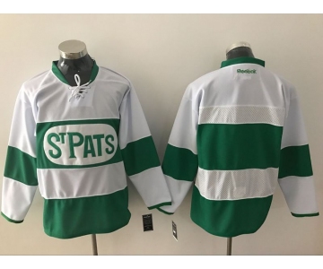 Men's Toronto Maple Leafs Custom Reebok White 2017 St. Patrick's Day Green Hockey Jersey