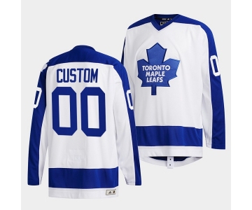 Men's Toronto Maple Leafs Custom White Classics Primary Logo Stitched Jersey