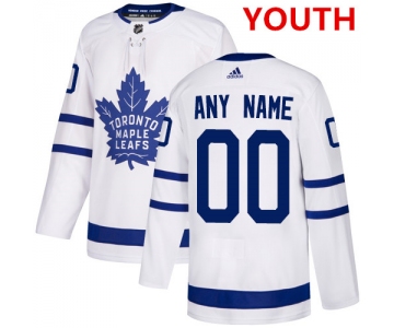 Youth Adidas Toronto Maple Leafs White Away Authentic Customized Jersey