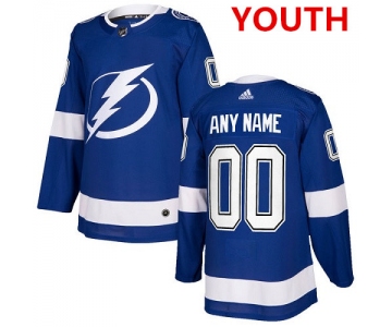 Youth Adidas Tampa Bay Lightning Customized Authentic Royal Blue Home NHL Jersey