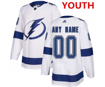 Youth Adidas Tampa Bay Lightning NHL Authentic White Customized Jersey