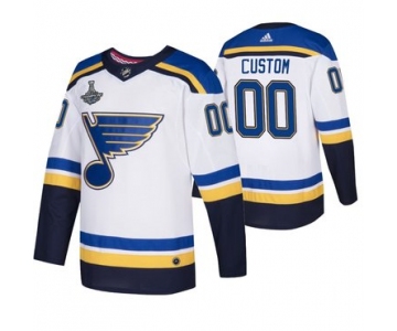 Blues Customized White 2019 Stanley Cup Champions Adidas Jersey