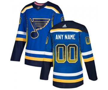 Men's St. Louis Blues Royal Men's Customized Drift Fashion Adidas Jersey