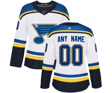 Women's Adidas St. Louis Blues NHL Authentic White Customized Jersey