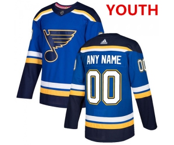 Youth Adidas St. Louis Blues Customized Authentic Royal Blue Home NHL Jersey