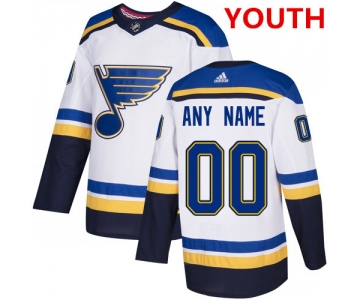 Youth Adidas St. Louis Blues NHL Authentic White Customized Jersey
