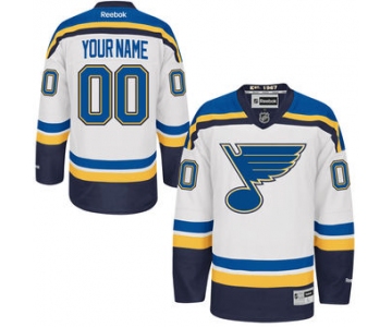 Youth St. Louis Blues Reebok White Premier Away Custom Jersey