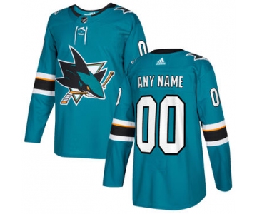 Custom Men's San Jose Sharks Blue Stitched NHL 2017-2018 adidas Hockey Jersey
