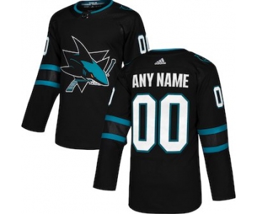 Men's San Jose Sharks adidas Black Alternate Authentic Custom Jersey