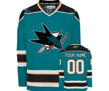 San Jose Sharks Mens Customized Blue Jersey