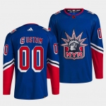Men's New York Rangers Custom Blue 2022 Reverse Retro Stitched Jersey