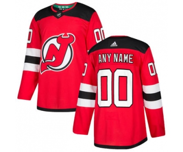 Custom Men's New Jersey Devils Red Home Authentic Stitched 2017-2018 Adidas NHL Jersey