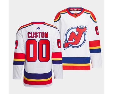Men's New Jersey Devils Custom White 2022-23 Reverse Retro Stitched Jersey