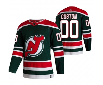New Jersey Devils Custom Green Men's Adidas 2020-21 Reverse Retro Alternate NHL Jersey