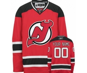 New Jersey Devils Mens Customized Red With Black Jersey