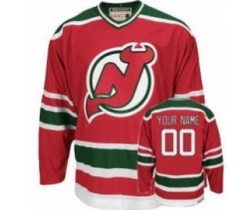 New Jersey Devils Youths Customized Red With Green Jersey
