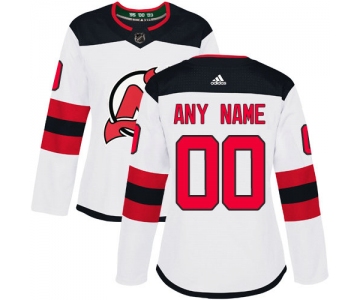 Women's Adidas New Jersey Devils NHL Authentic White Customized Jersey