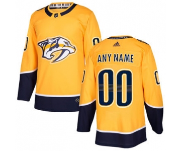 Custom Men's Nashville Predators Yellow 2017-2018 adidas Hockey Stitched NHL Jersey