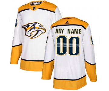 Men's Adidas Nashville Predators NHL Authentic White Customized Jersey