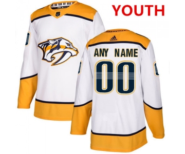 Youth Adidas Nashville Predators NHL Authentic White Customized Jersey