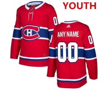 Youth Adidas Montreal Canadiens Customized Authentic Red Home NHL Jersey