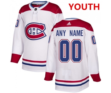 Youth Adidas Montreal Canadiens NHL Authentic White Customized Jersey