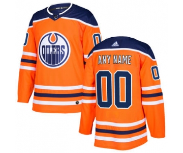 Custom Men's Adidas Edmonton Oilers Orange Home Authentic Stitched NHL Jersey
