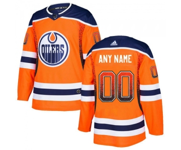 Edmonton Oilers Orange Men's Customized Drift Fashion Adidas Jersey