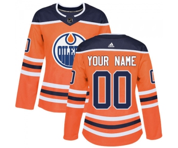 Women's Adidas Edmonton Oilers Customized Authentic Orange Home NHL Jersey