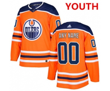 Youth Adidas Edmonton Oilers Customized Authentic Orange Home NHL Jersey