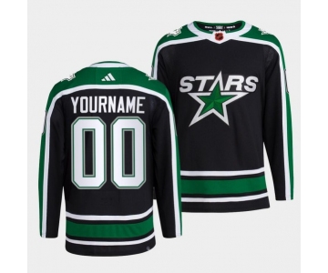 Men's Dallas Stars Active Player Custom 2022 Black Reverse Retro 2.0 Stitched Jersey