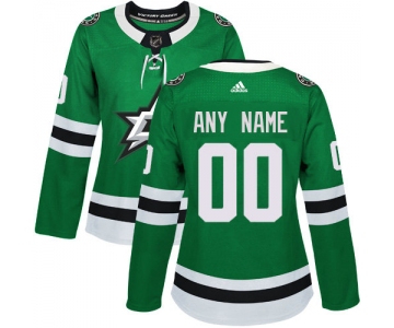Women's Adidas Dallas Stars Customized Authentic Green Home NHL Jersey