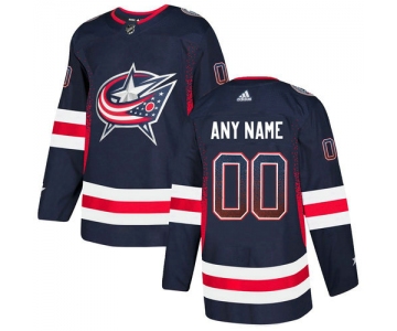 Columbus Blue Jackets Navy Men's Customized Drift Fashion Adidas Jersey