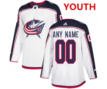 Youth Adidas Columbus Blue Jackets NHL Authentic White Customized Jersey