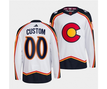 Men's Colorado Avalanche Custom White 2022-23 Reverse Retro Stitched Jersey