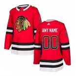 Men's Chicago Blackhawks Red Customized Drift Fashion Adidas Jersey
