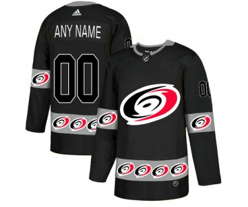 Men's Carolina Hurricanes Custom Black Team Logos Fashion Adidas Jersey