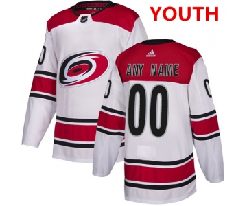 Youth Adidas Carolina Hurricanes NHL Authentic White Customized Jersey