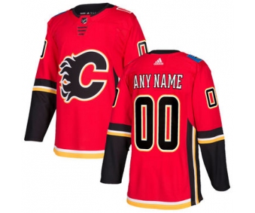Custom Men's Adidas Calgary Flames Red Home 2017-2018 Hockey Stitched NHL Jersey