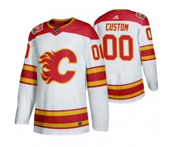 Men's Calgary Flames Custom 2019 Heritage Classic Authentic White Jersey