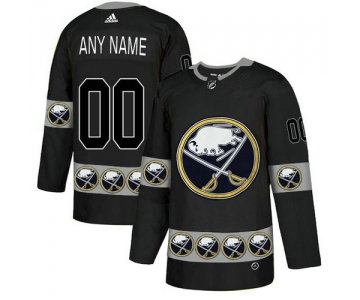 Men's Buffalo Sabres Custom Black Team Logos Fashion Adidas Jersey