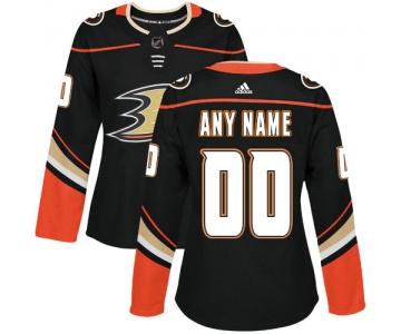 Women's Adidas Anaheim Ducks Customized Authentic Black Home NHL Jersey