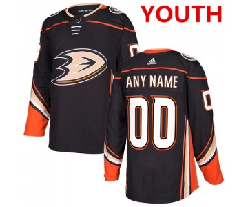 Youth Adidas Anaheim Ducks Customized Authentic Black Home NHL Jersey