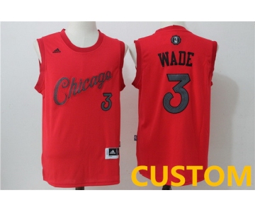 Custom Men's Chicago Bulls adidas Red 2016 Christmas Day Stitched NBA Swingman Jersey